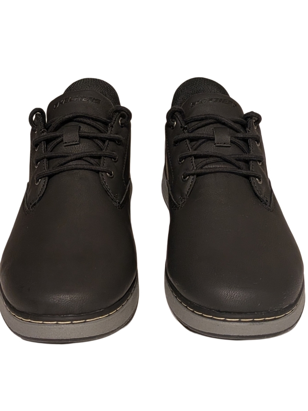 Skechers Men's Black Casual Lace-Up Oxford with Gray Contrast Sole